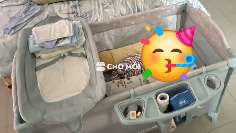 Cũi em bé Xanh dương Vải mềm mại