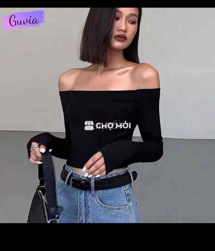 Áo trễ vai croptop