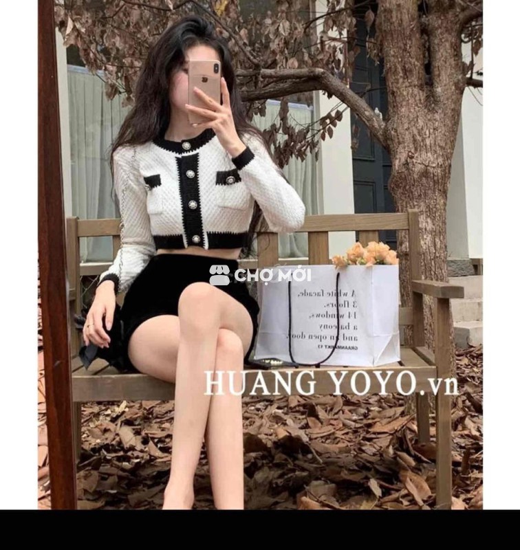 Áo cardigan nữ len croptop