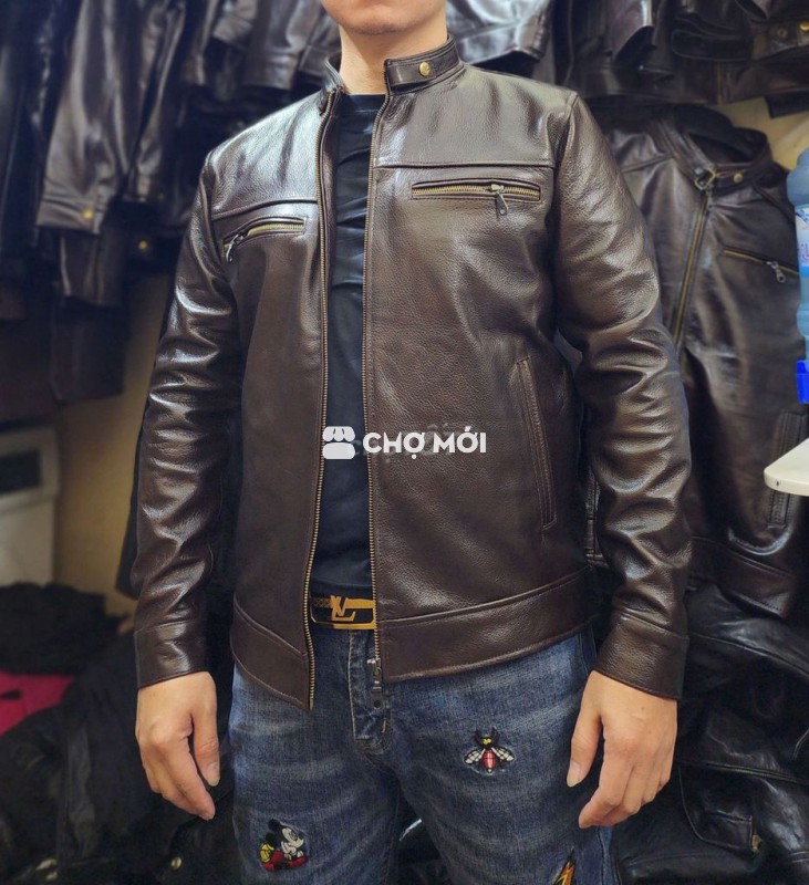 Áo khoác da nam da bò