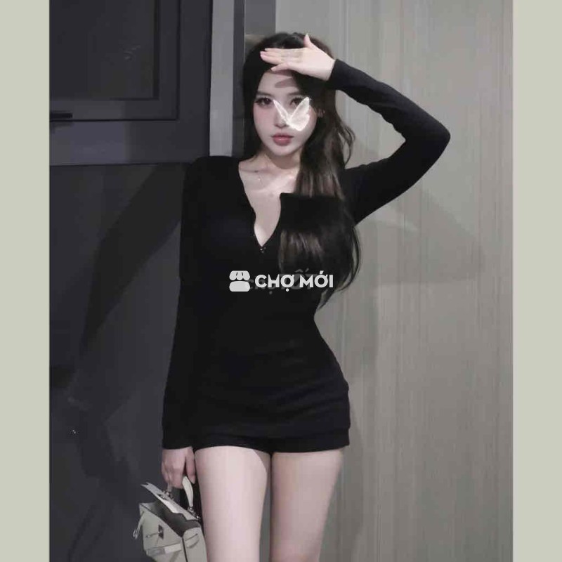 Đầm body nữ thun co giãn Đen