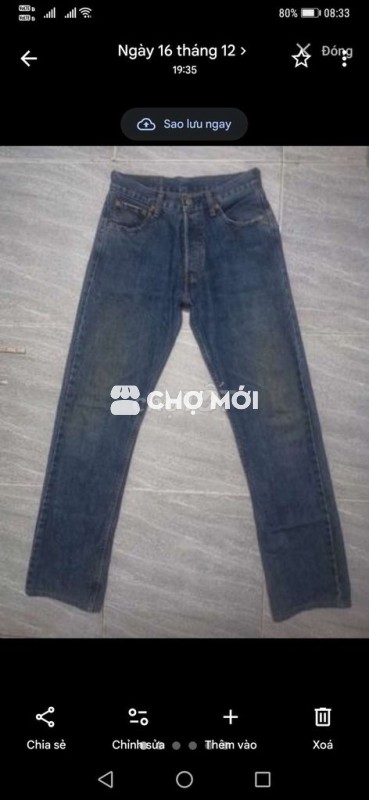 Quần jeans Levis 509 ClassicVin90sU.S Xanh size 28
