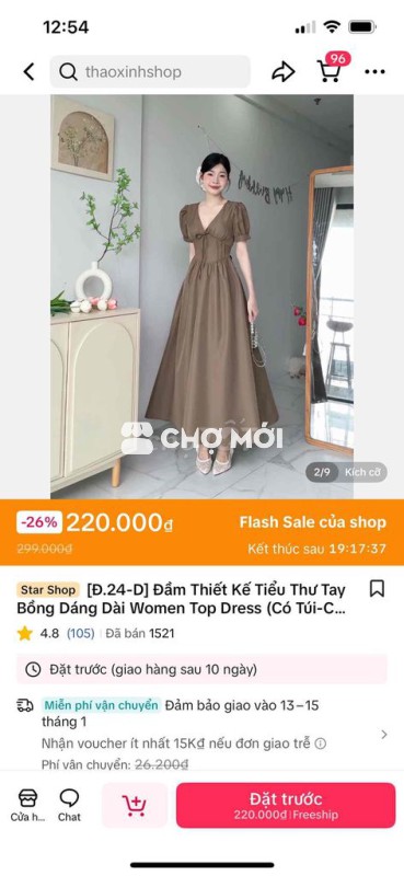 Đầm nữ dáng dài size M