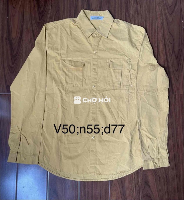 áo sơmi kaki mới nguyên size L vàng cát