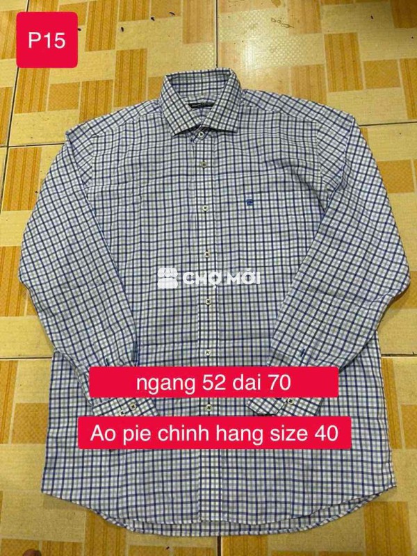 Áo sơ mi Pie Nam Kẻ caro size 40