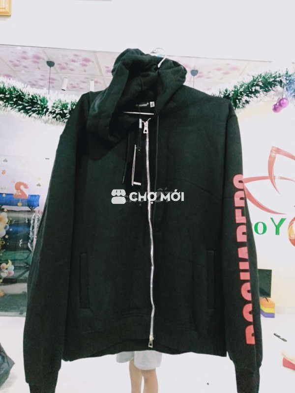 xả Áo khoác hoodie Đen vải xịn 58 đến 70kg
