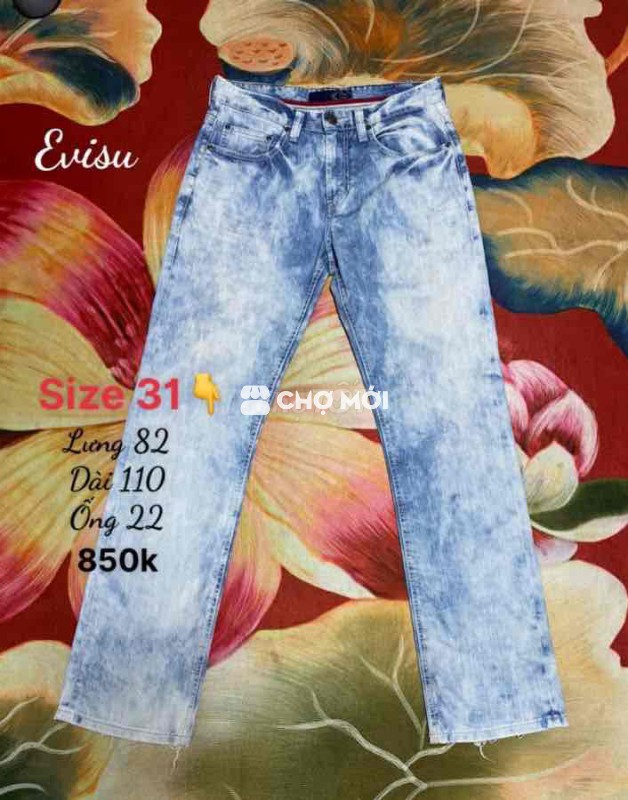 Quần jean Evisu Nam Denim size 31