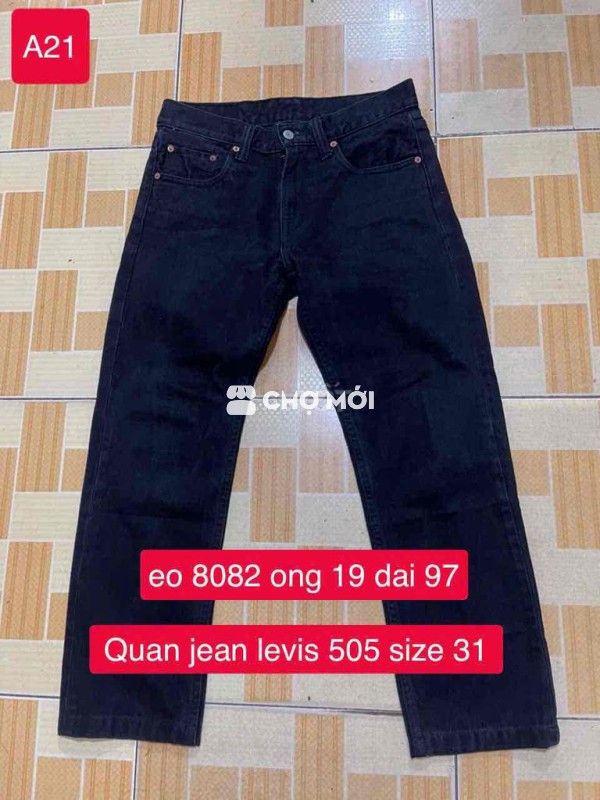 Quần jean Levis 501 Nam Đen size 31