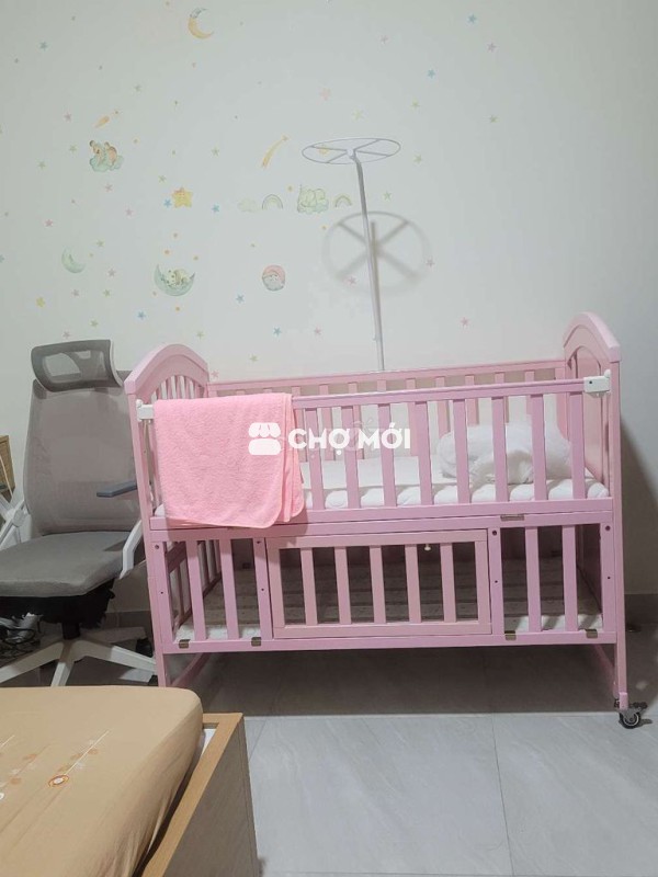 Nôi em bé Gỗ Hồng 0.7x1.2m Đã sử dụng