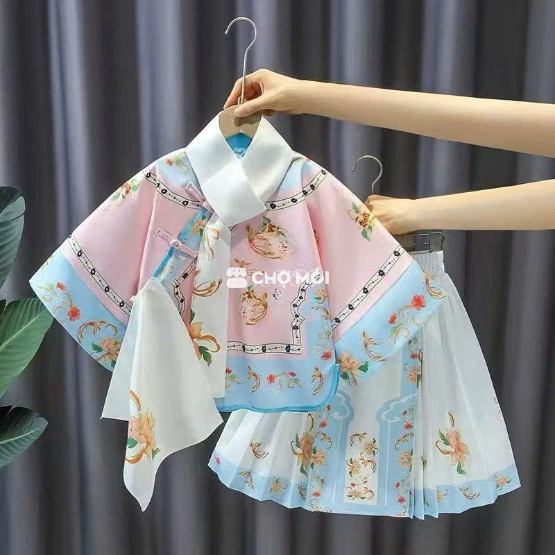 Áo phong cách cổ trang trung hoa cho bé size 110