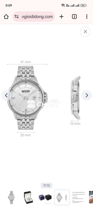 Đồng hồ MVW MS081-01 Nam Bạc