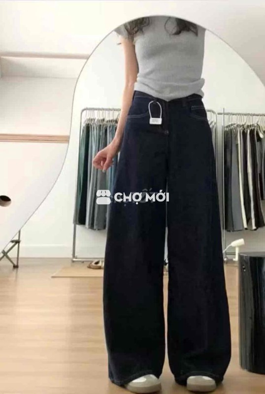 Quần jean nữ vải bò ống rộng