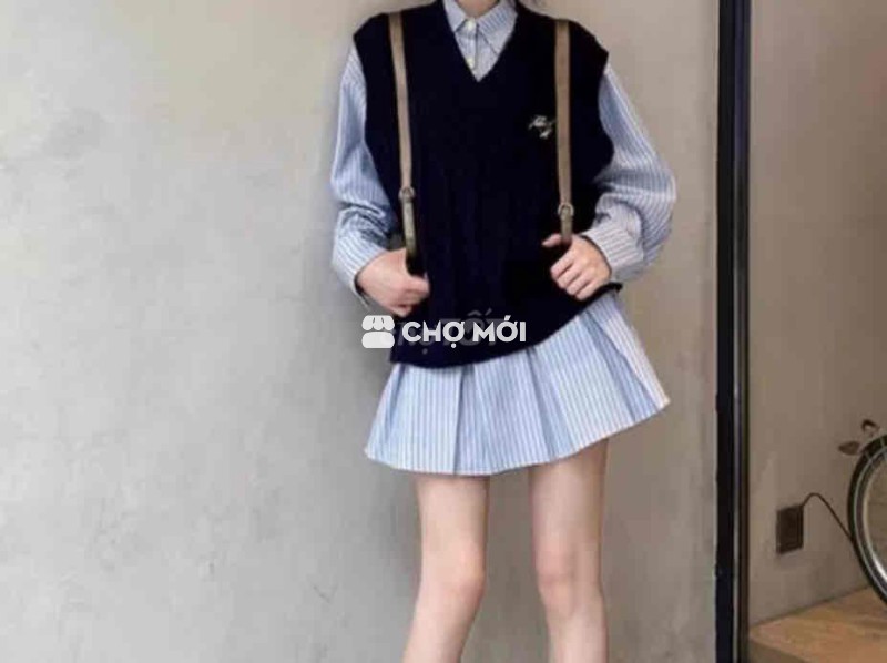 Áo len gile nữ Xanh navy