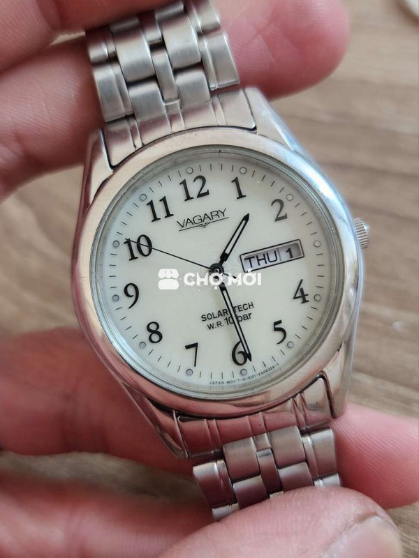 Đồng hồ Vagary Solar-Tech Nam Bạc 36mm