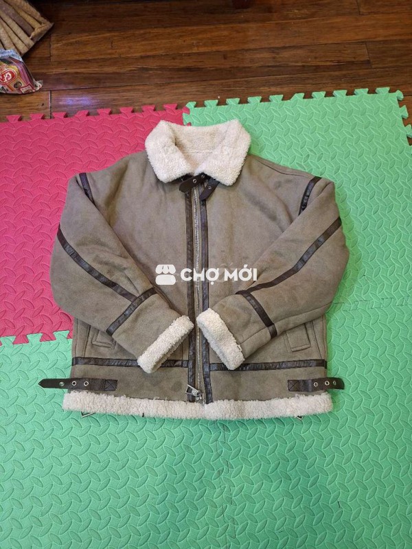 Áo khoác da lộn lót lông Free size