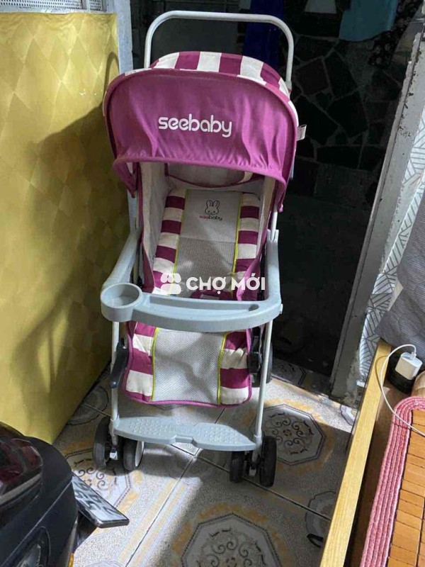 Xe đẩy em bé Seebaby Hồng