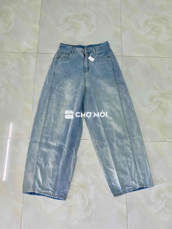 Quần ống rộng Jean nữ size L Mới