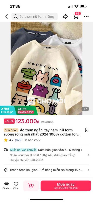 Áo thun nam nữ cotton suông rộng màu TRẮNG