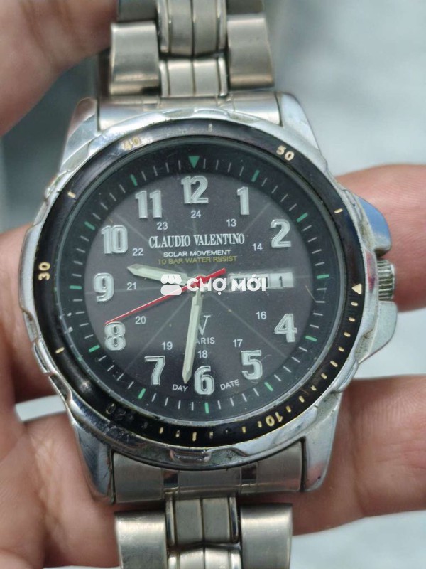 Đồng hồ Nhật solar, size 39mm, niềng xoay, 2 lịch