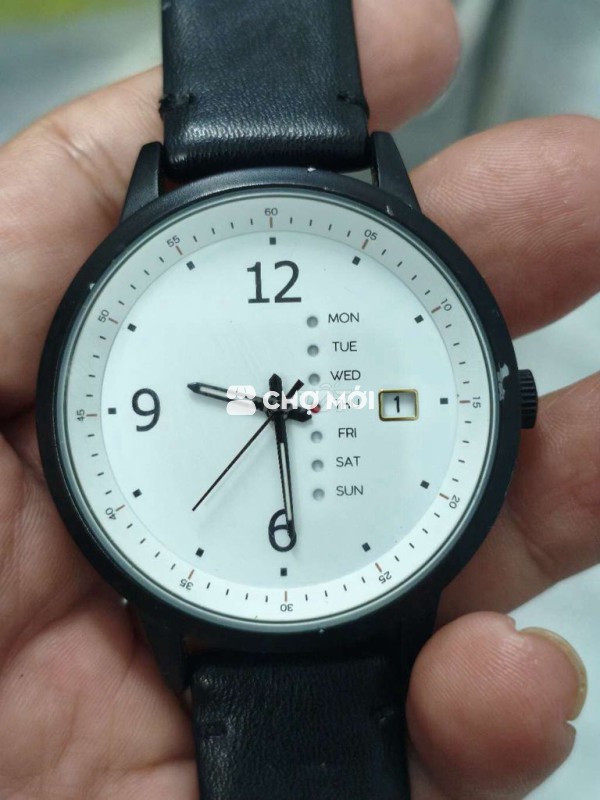 Đồng hồ Nhật size 40mm,2 lịch, vỏ inox& dây da xịn