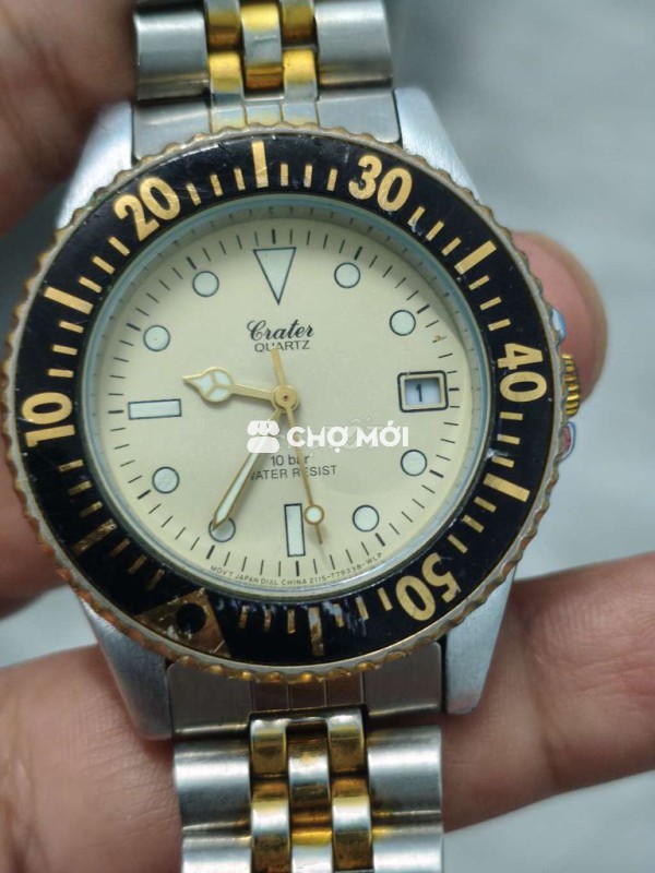 Đồng hồ Nhật 37mm, 1 lịch. niềng xoay, máy Myota