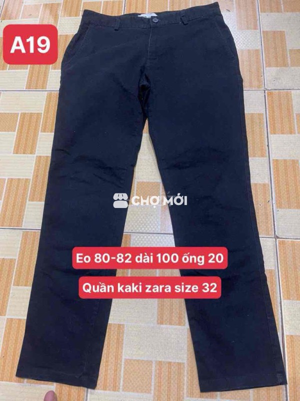 Quần kaki Zara Nam size 32 Đen