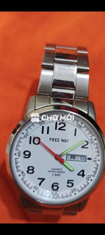 Đồng hồ FREE WAY Nam Kim loại Bạc 40mm