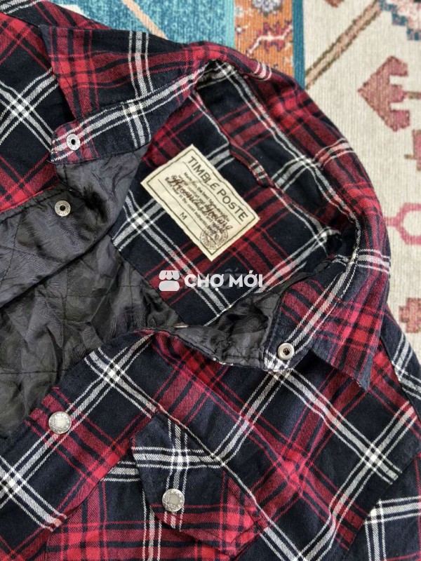 Áo sơ mi dạ flannel chần bông. used