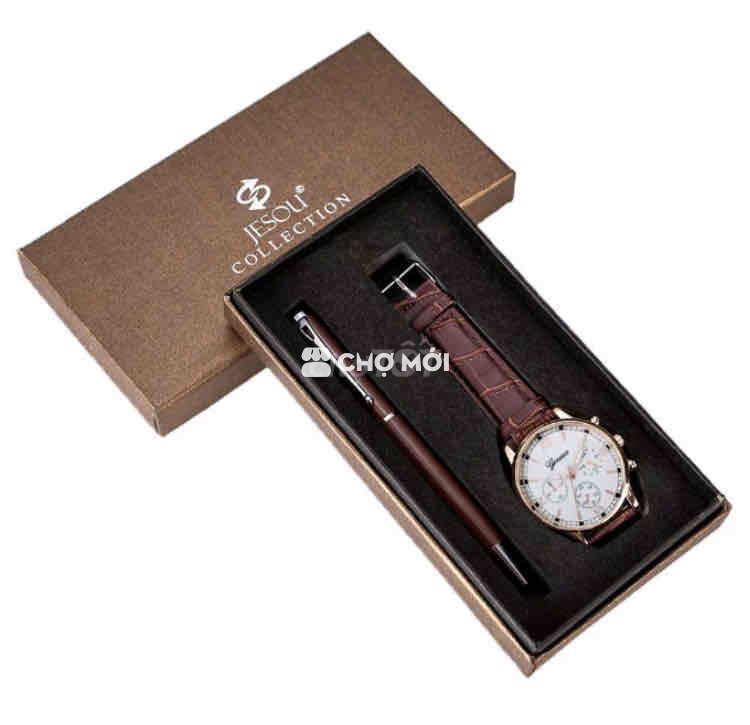 Đồng hồ Geneva nam dây da nâu