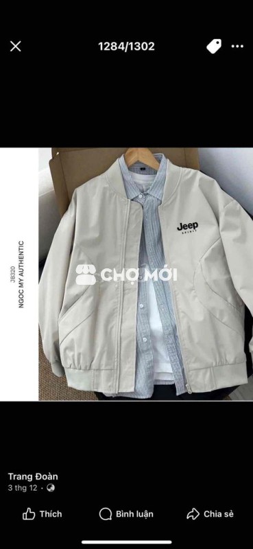 Áo khoác Jeep Nam 4XL Kem