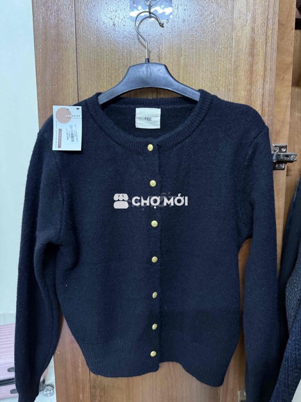 Áo khoác cardigan Egg Nữ Đen Mới