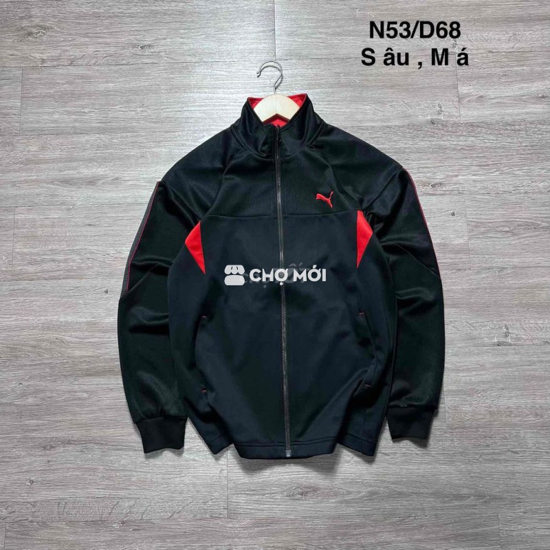 Áo khoác Puma Đen Đỏ vải mềm mịn