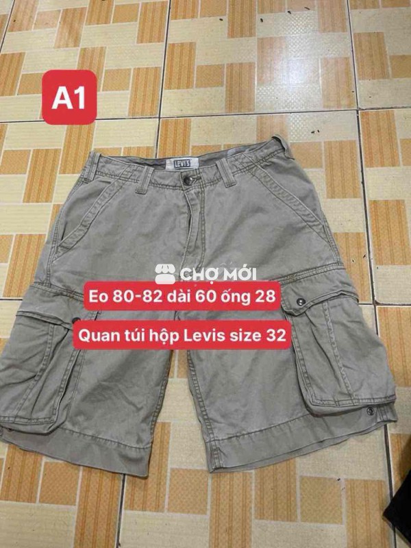 Quần short Levis Nam size 32 Xám