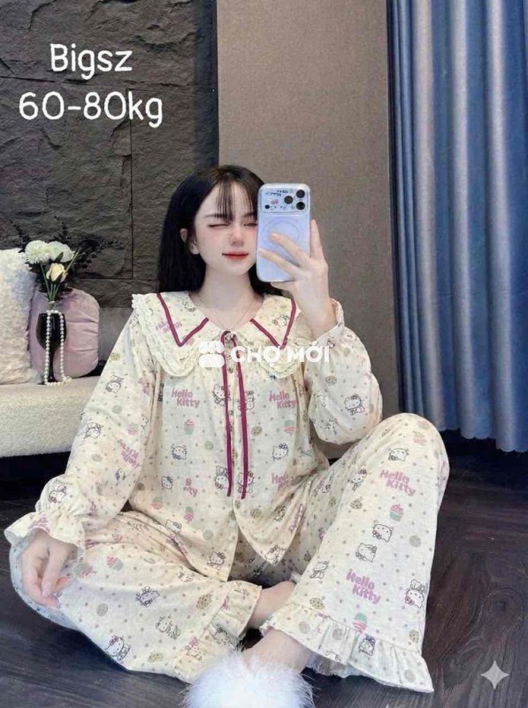 Đồ ngủ nữ Đũi vân mây Bigsize