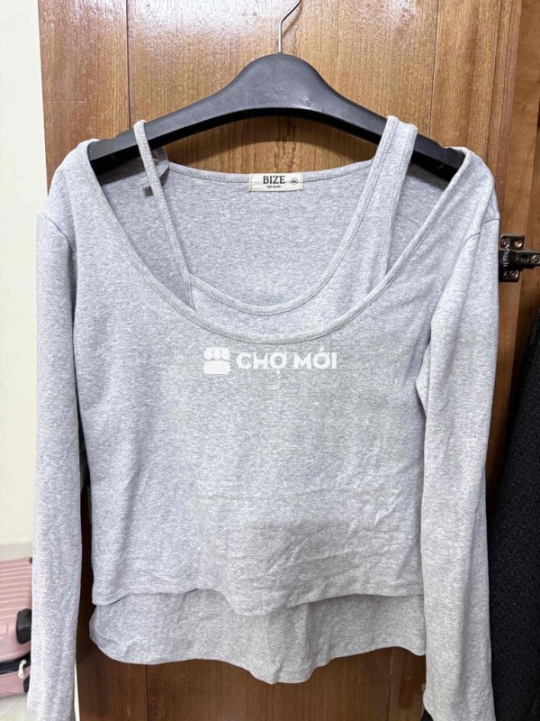 Áo kiểu Nữ BIZE Xám XL Mới