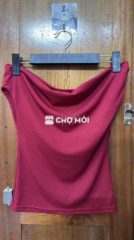 Áo trễ vai Nữ Thun tăm Đỏ đô size M
