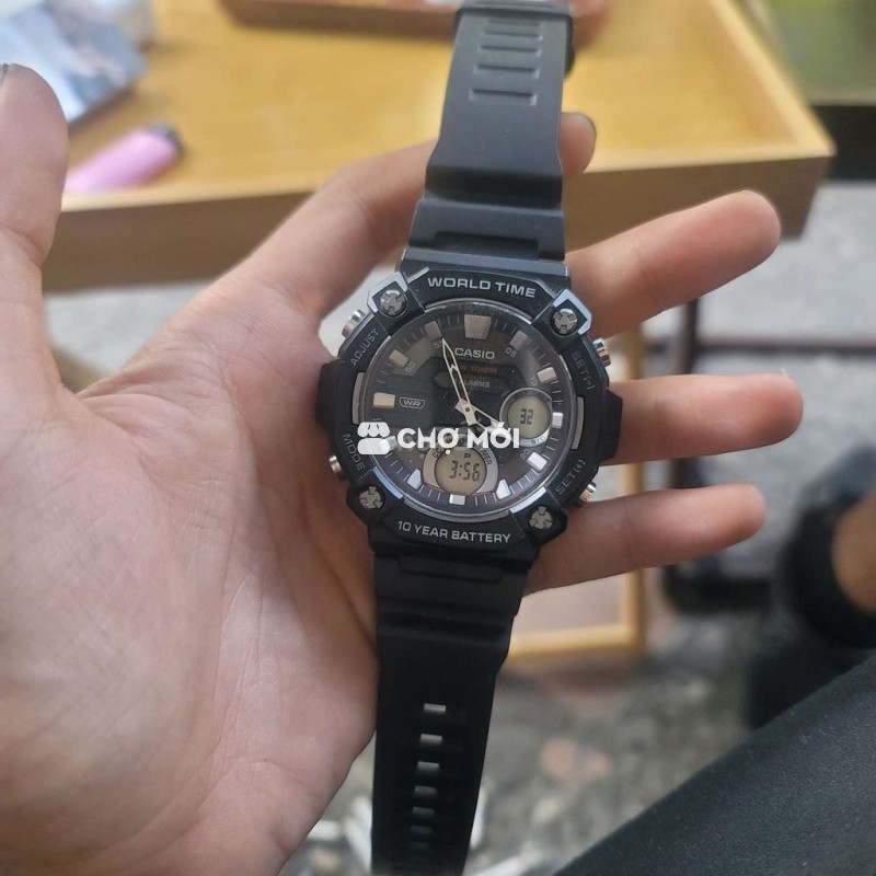 Đồng hồ Casio AEQ-120 Nam Thép Đen