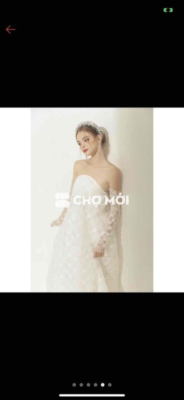 Váy cưới, dạ hội, tiểu thư Nữ Vải size M Trắng