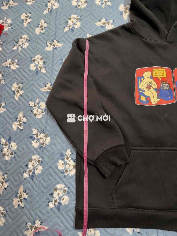 Áo hoodie nỉ Đen 65k