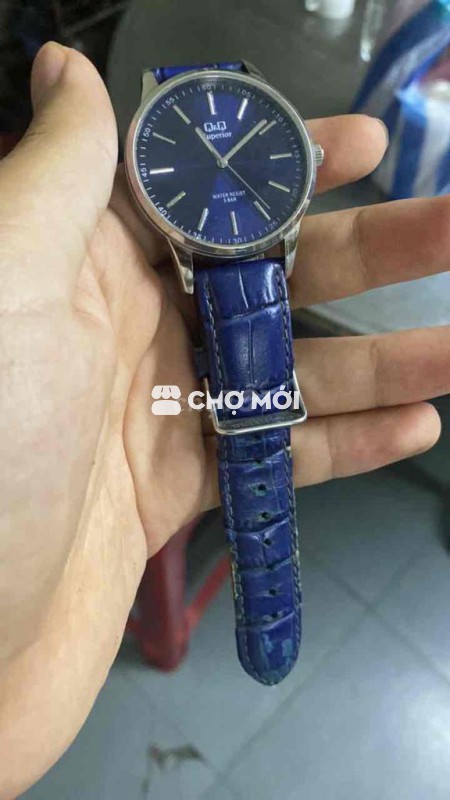 Đồng hồ Q&Q Superior Nam Dây da Xanh