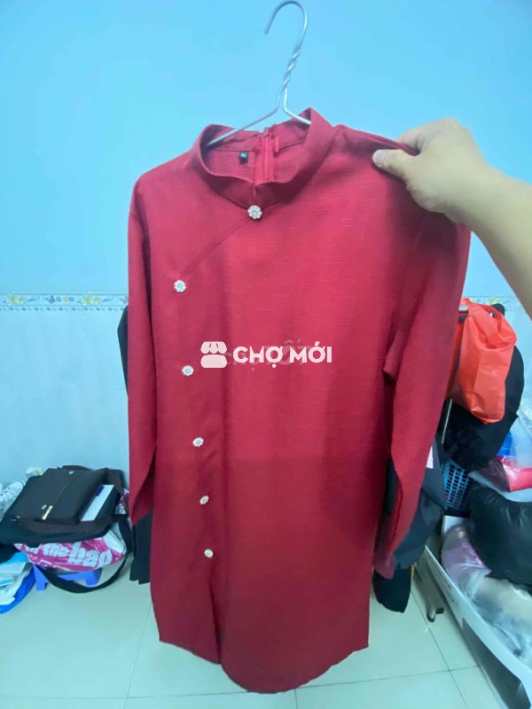Áo dài Nam Vải Đỏ