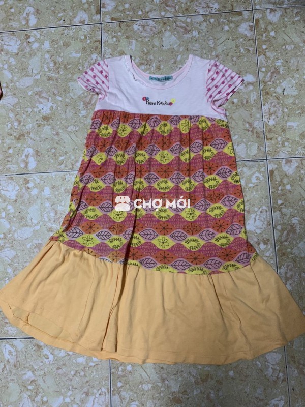 Váy bé gái size 120 cam hoa lá xinh, rất mềm 70%