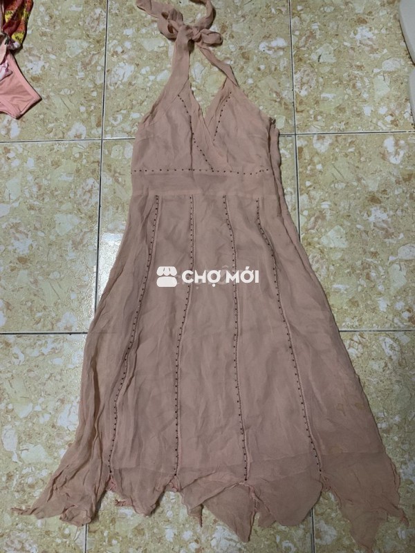 Váy nữ lụa tơ tằm đính cườm