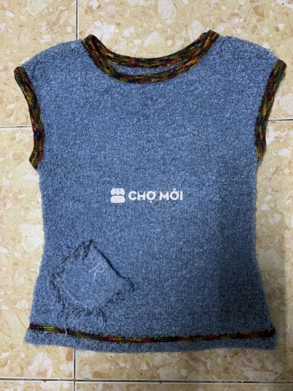 Áo gile Nữ Len Xanh size 140-150