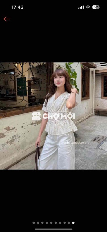 Áo babydoll Nữ Hoa nhí Trắng