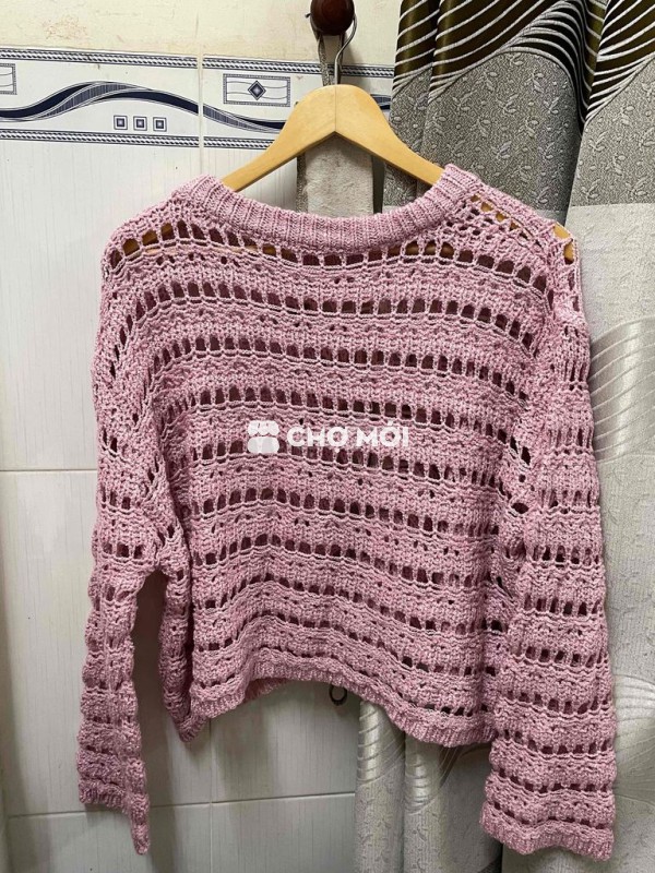 Áo len nữ tay dài Hồng phấn nhạt