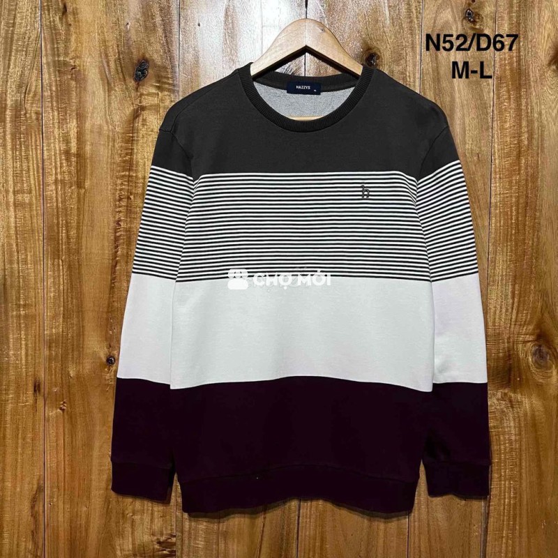 Áo len Hazzys Nam Đen, trắng, tím size M-L