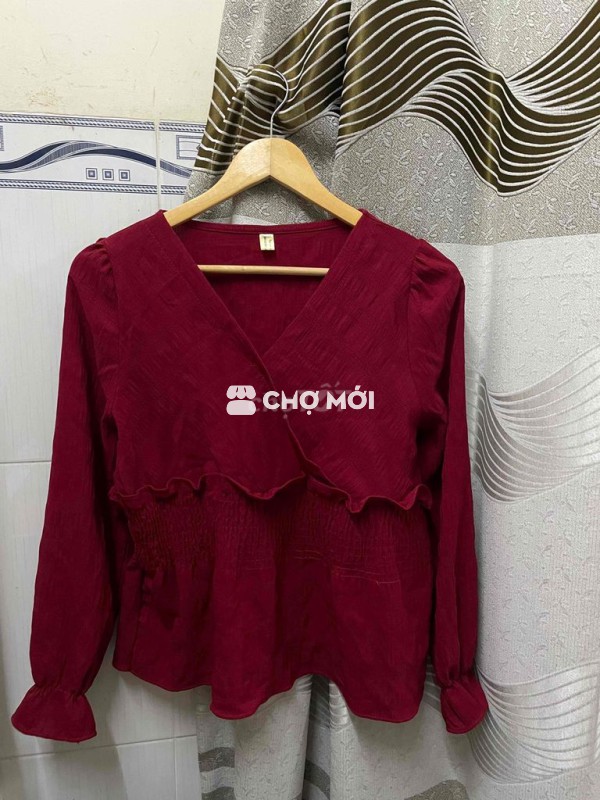 Áo kiểu Babydoll Nữ Đỏ đô