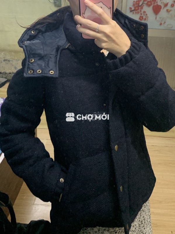 Áo phao lông vũ Nữ Len tweed Nhỏ