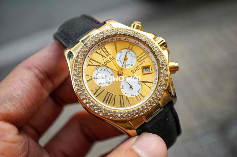 Đồng hồ DELUX Chronograph 37mm Vàng Chính Hãng
